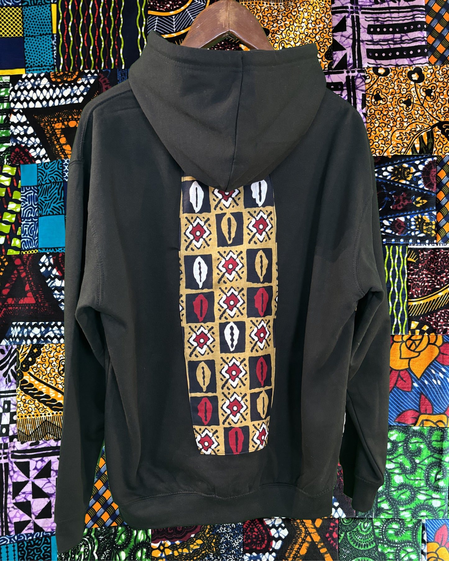 Sweat à Capuche avec Tissu Wax