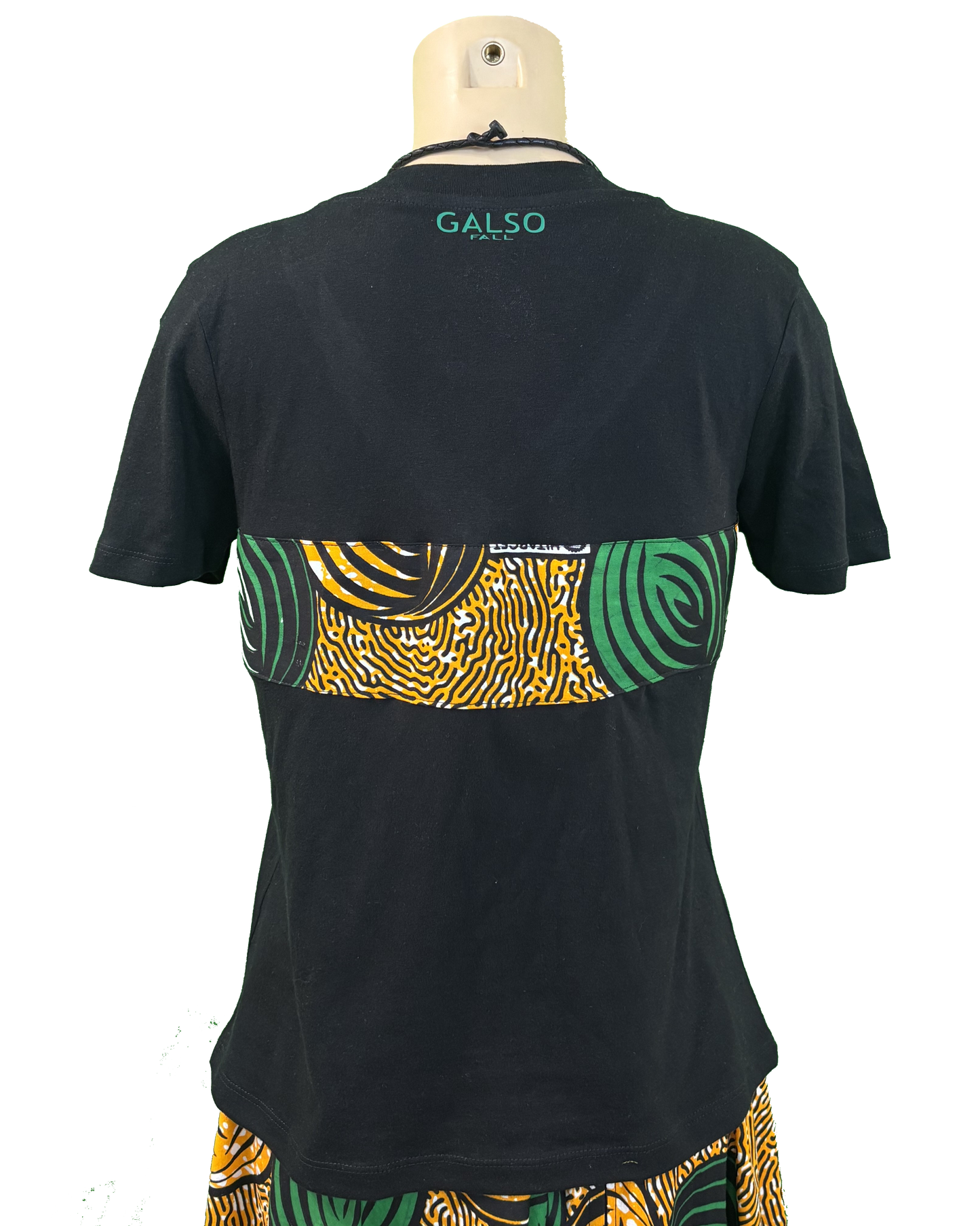 T-shirt en V avec Tissu Wax