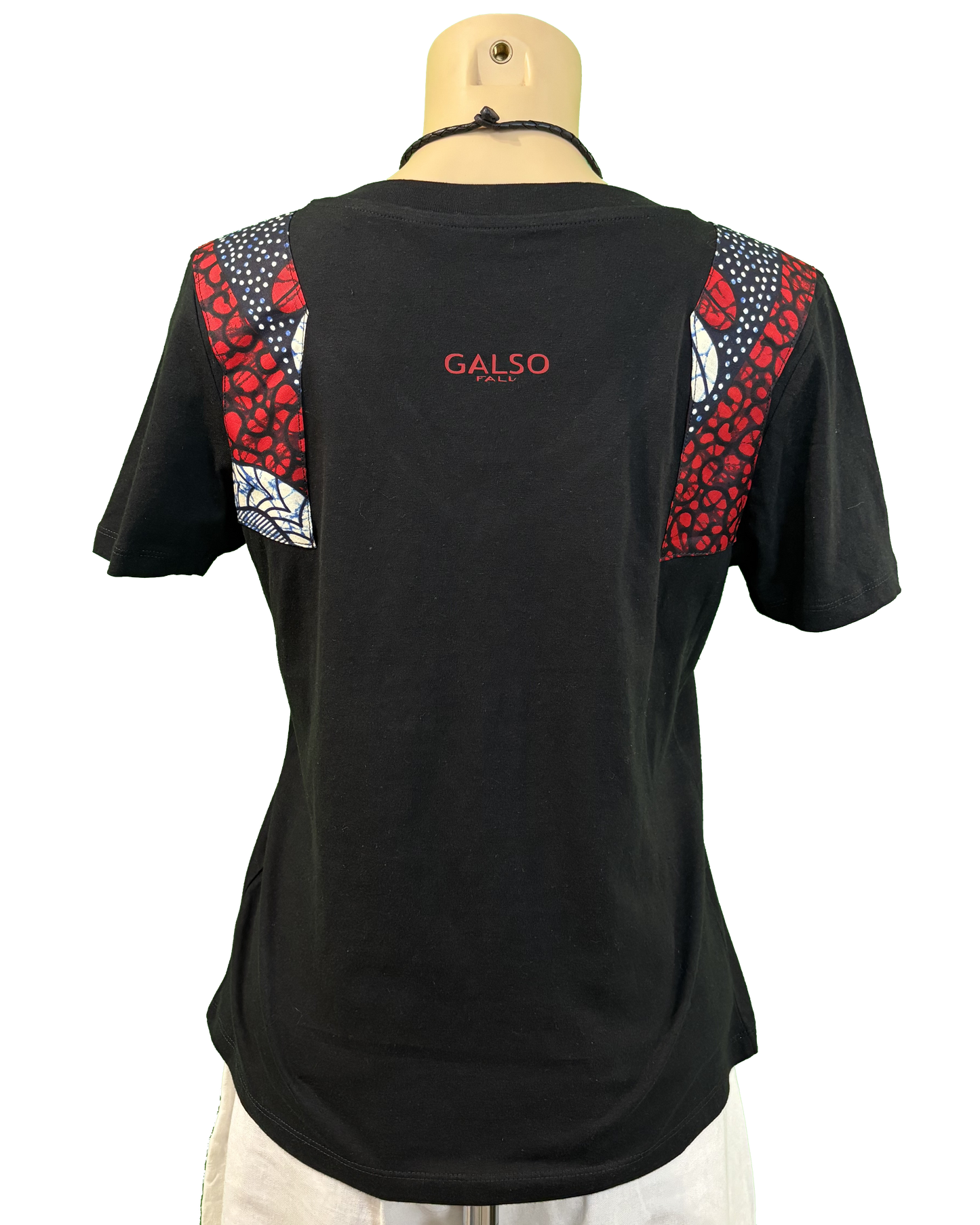 T-shirt en V avec Tissu Wax