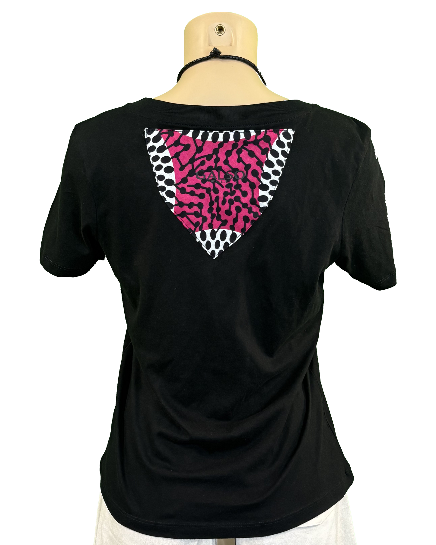 T-shirt en V avec Tissu Wax