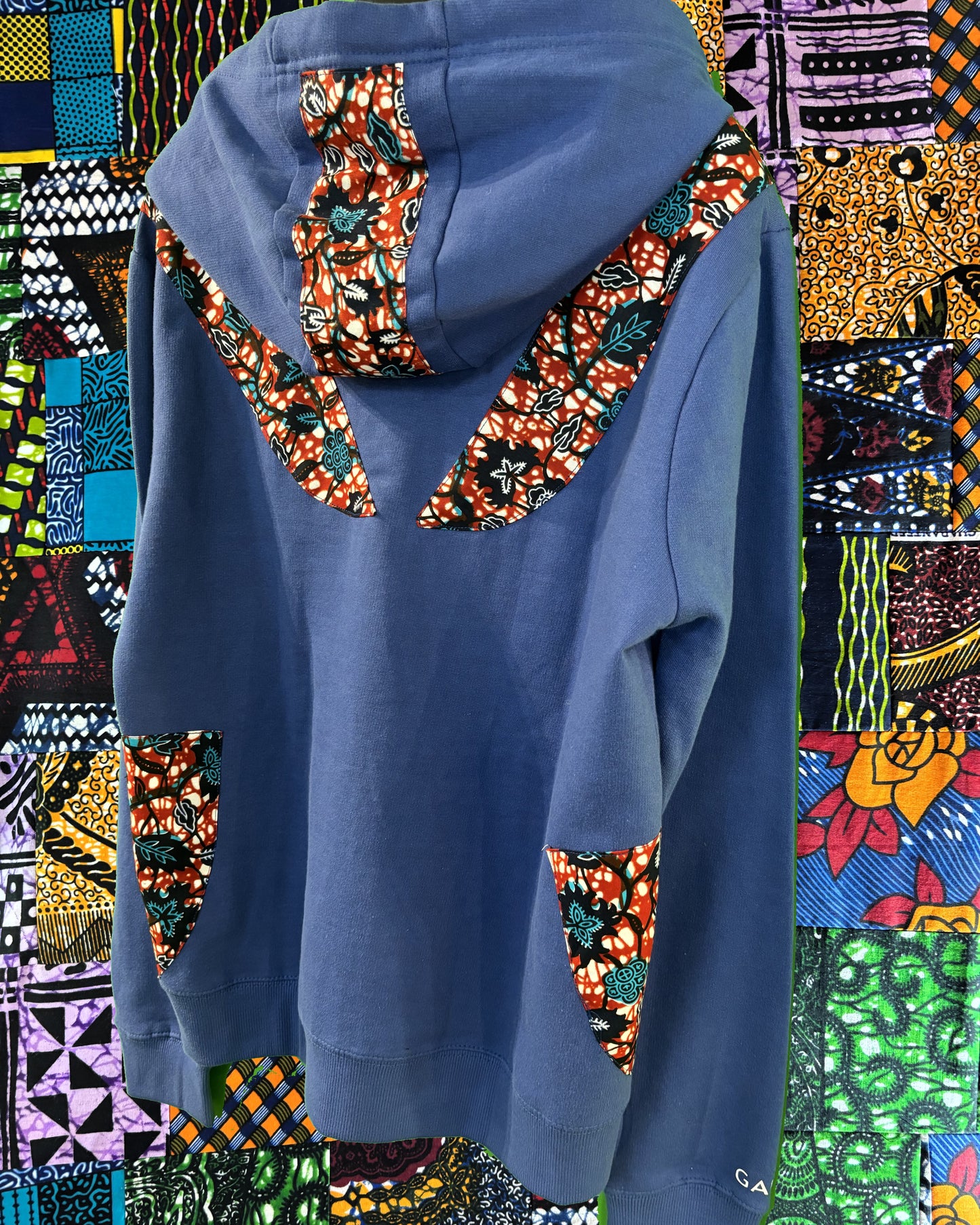 Sweat Zippé à Capuche avec Tissu Wax