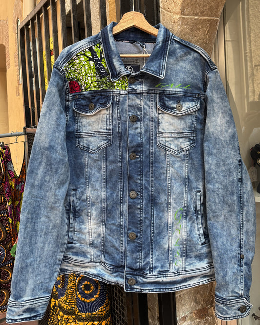 Veste en Jean Upcycling avec du wax
